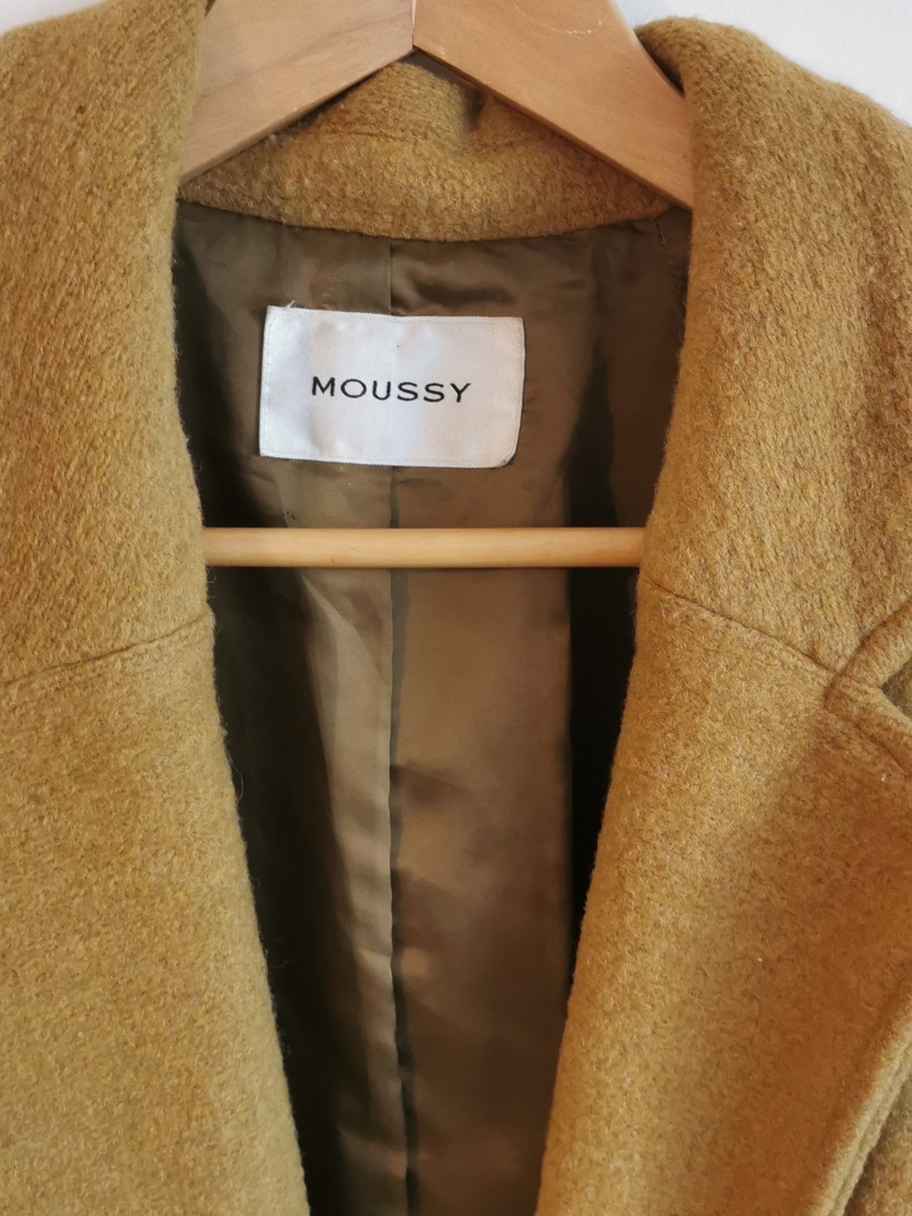 66% Wool Moussy Wool Blend Long Coat Camel 66% Wool Size 1 (160/80A) - Picture 4 of 10